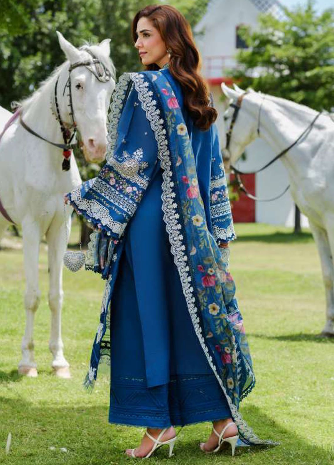 Elaf Embroidered Lawn Suits Unstitched 3 Piece ELH-2B Ziva