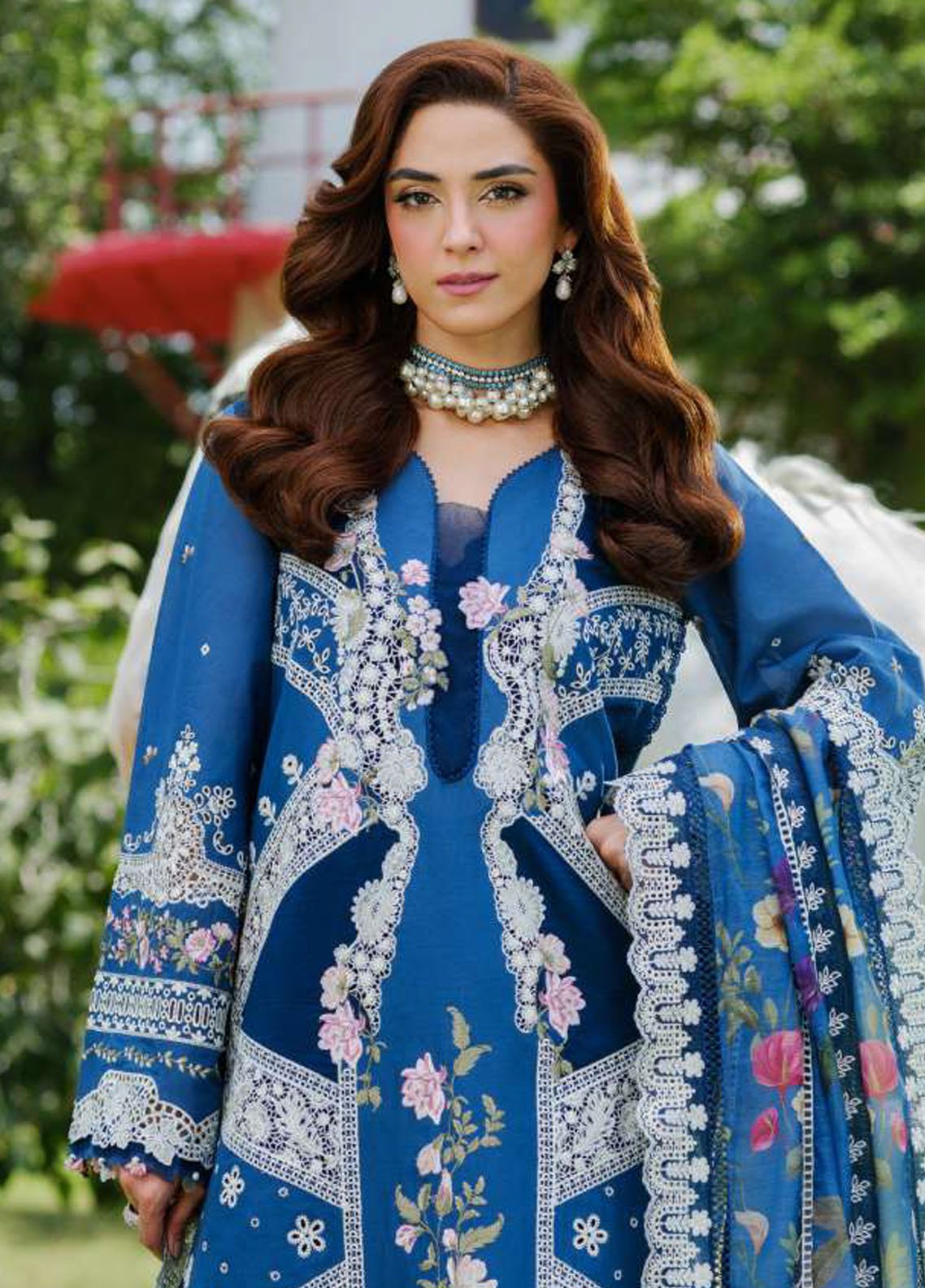 Elaf Embroidered Lawn Suits Unstitched 3 Piece ELH-2B Ziva