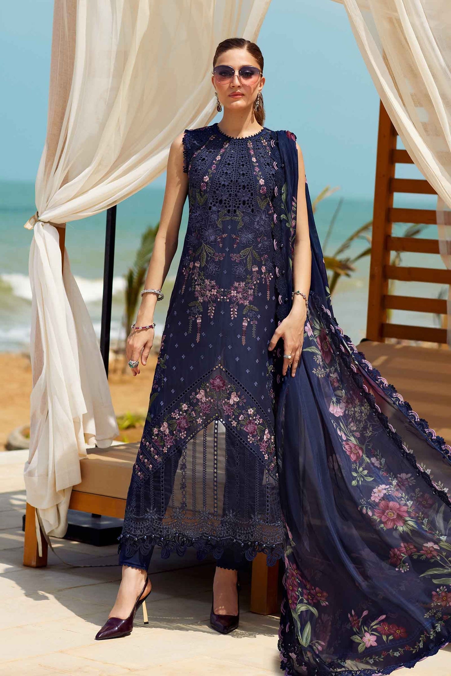 Maria B - 3 Piece Unstitched Embroidered Lawn Suit - EID LAWN-25-10