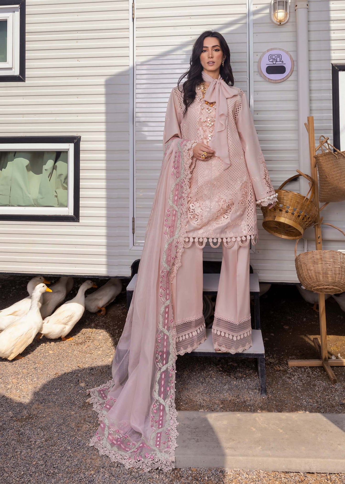 Saira Shakira Embroidered Luxury Lawn Unstitched 3Pc Suit LEYLA-A