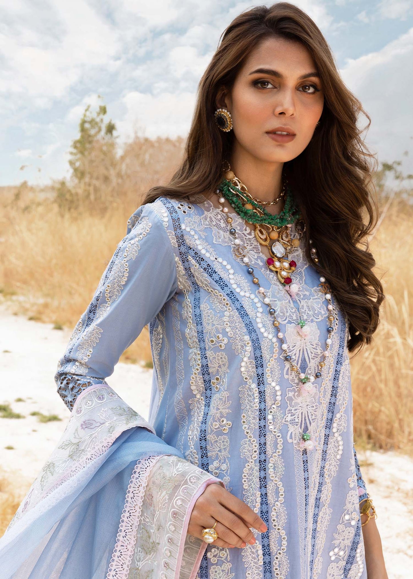 Saira Shakira Embroidered Luxury Lawn Unstitched 3Pc Suit NADINE-A