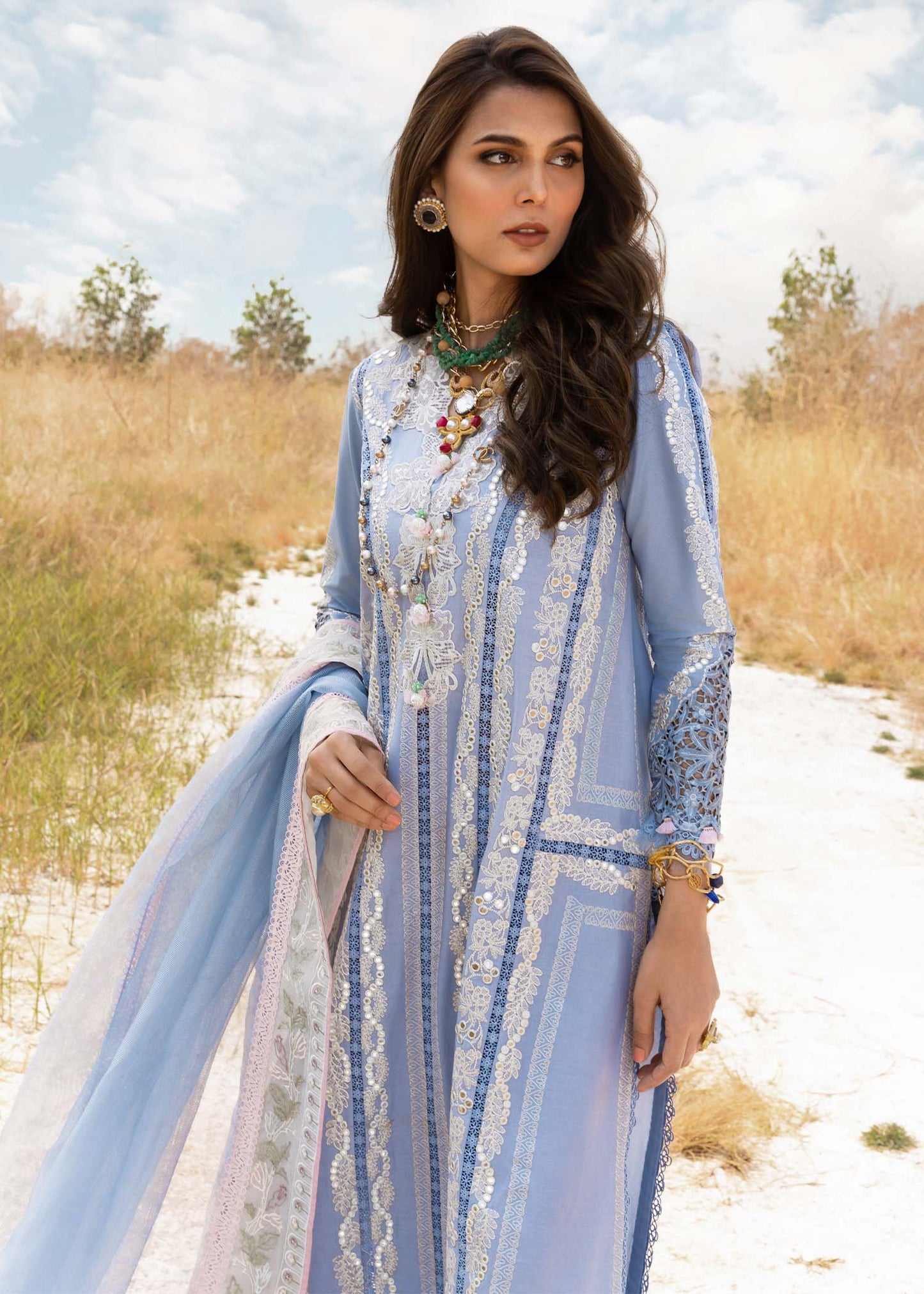 Saira Shakira Embroidered Luxury Lawn Unstitched 3Pc Suit NADINE-A