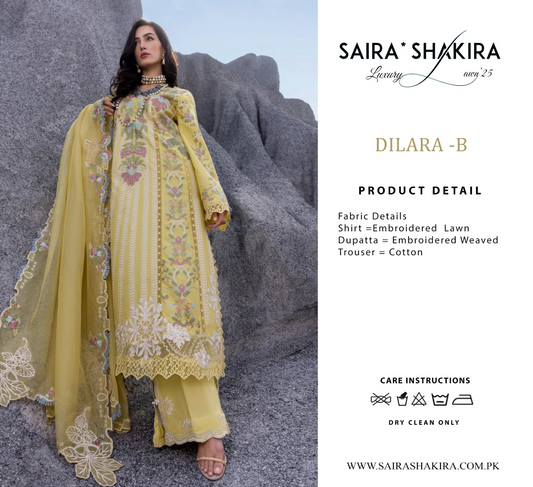Saira Shakira DILARA-B- Unstitched Luxury Lawn Collection 2025 -