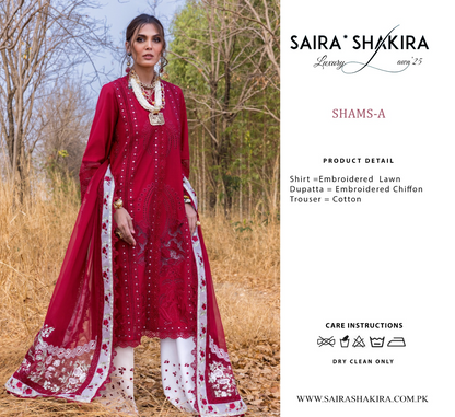 Saira Shakira  SHAMS-A - Unstitched Luxury Lawn Collection 2025 -