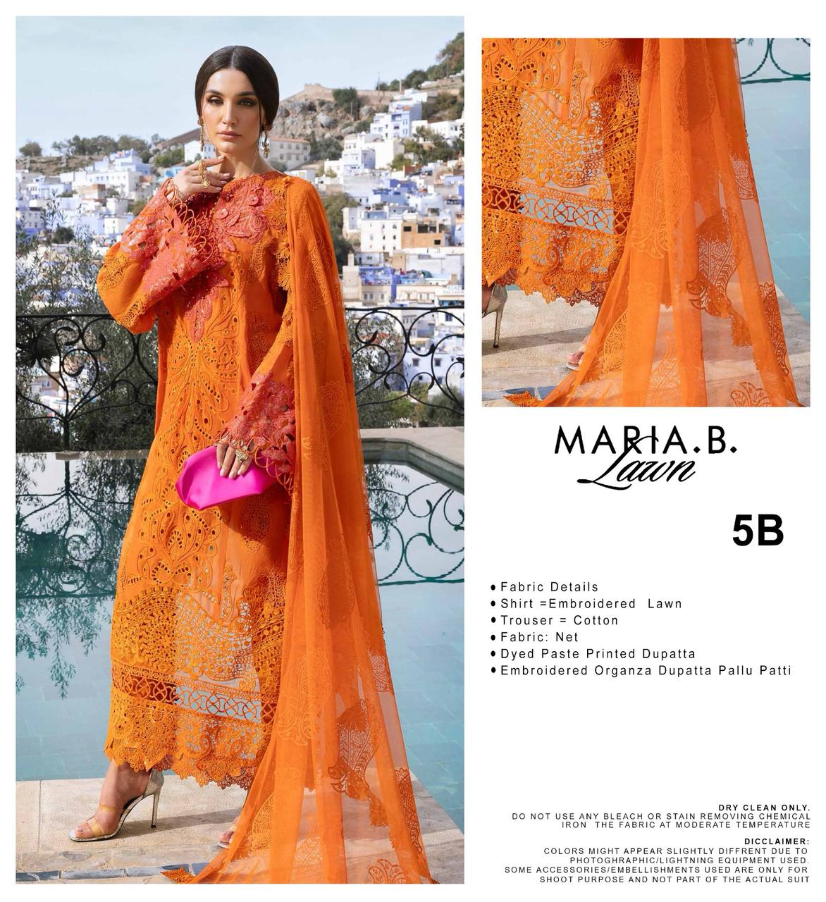 MARIA B  -  LUXURY EMBROIDERED LAWNCOLLECTION - 5B  - UNSTITCHED