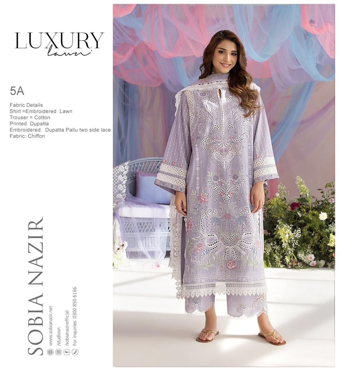 SOBIA NAZIR - DESIGN 5A LUXURY LAWN 2025 UNSTITCHED