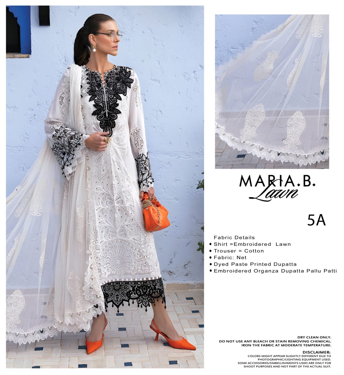MARIA B  -  LUXURY EMBROIDERED LAWNCOLLECTION - 5A - UNSTITCHED