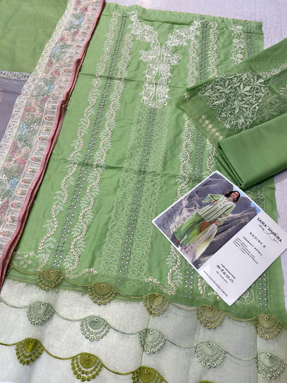 Saira Shakira Embroidered Luxury Lawn Unstitched 3Pc Suit NADINE-A