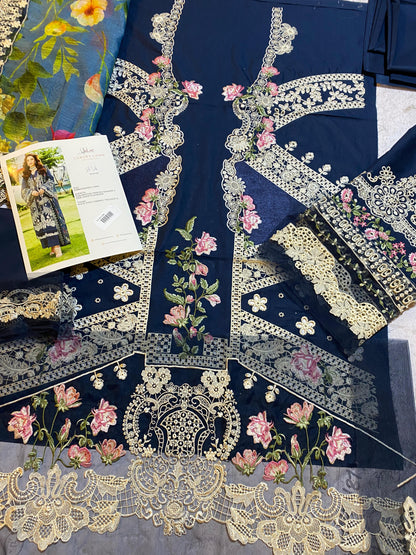 Elaf Embroidered Lawn Suits Unstitched 3 Piece ELH-2B Ziva