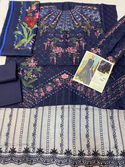 Maria B - 3 Piece Unstitched Embroidered Lawn Suit - EID LAWN-25-10