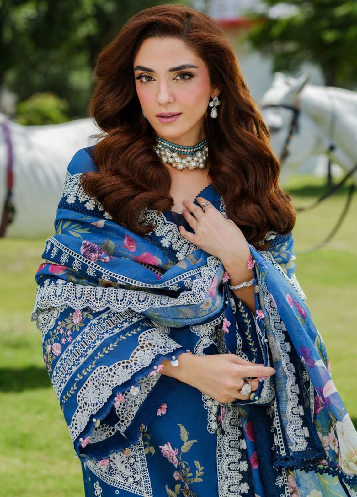 Elaf Embroidered Lawn Suits Unstitched 3 Piece ELH-2B Ziva