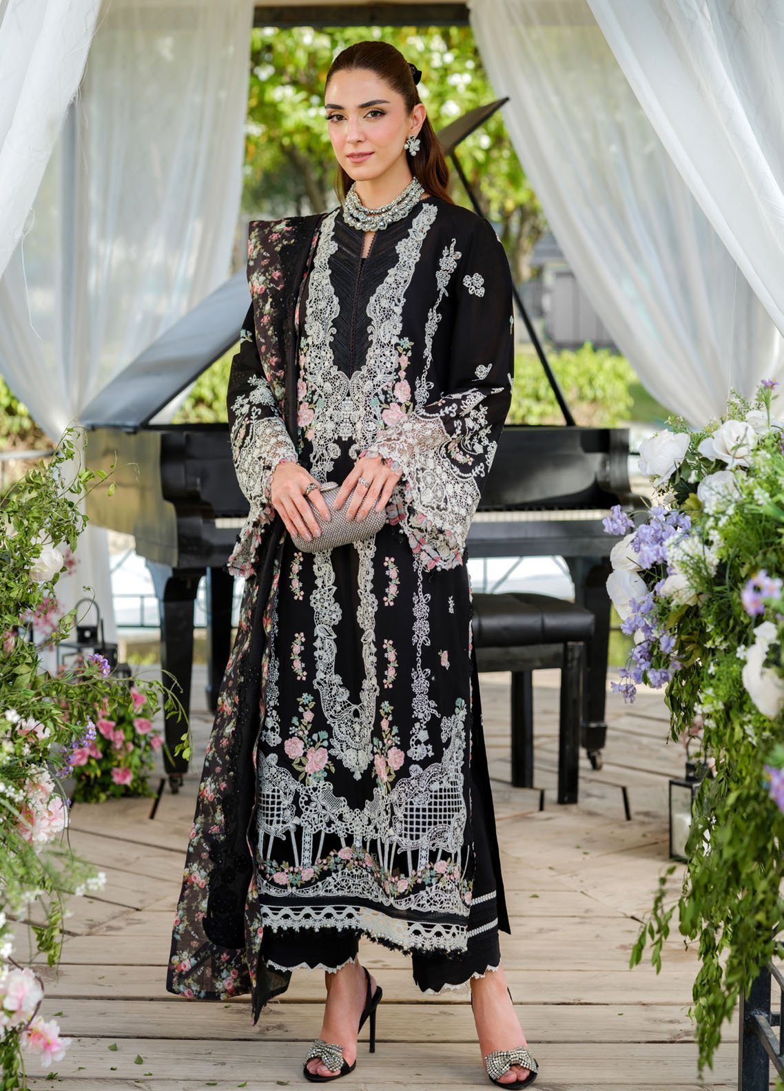 Elaf Embroidered Lawn Suits Unstitched 3 Piece ELH-6A Serena